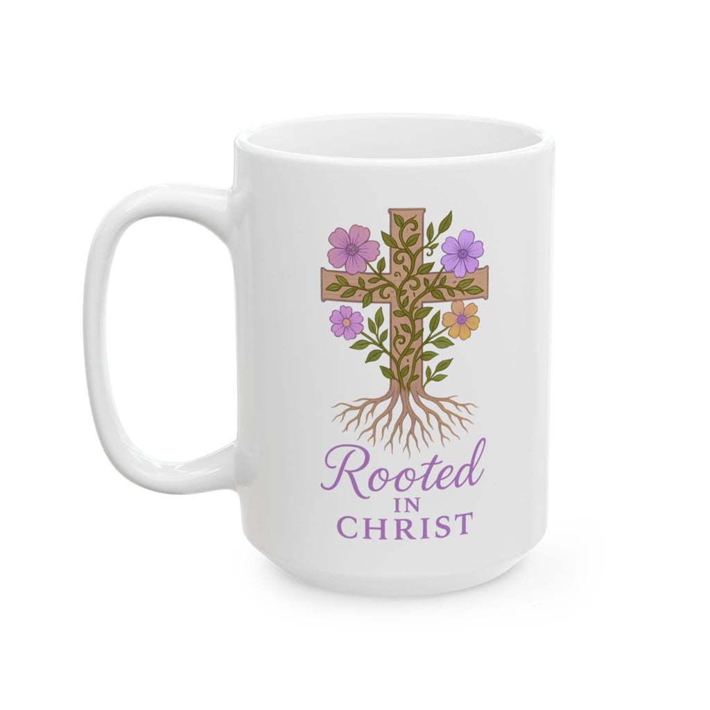 Rooted in Christ | Christian Faith-Based Motivational Coffee Mug