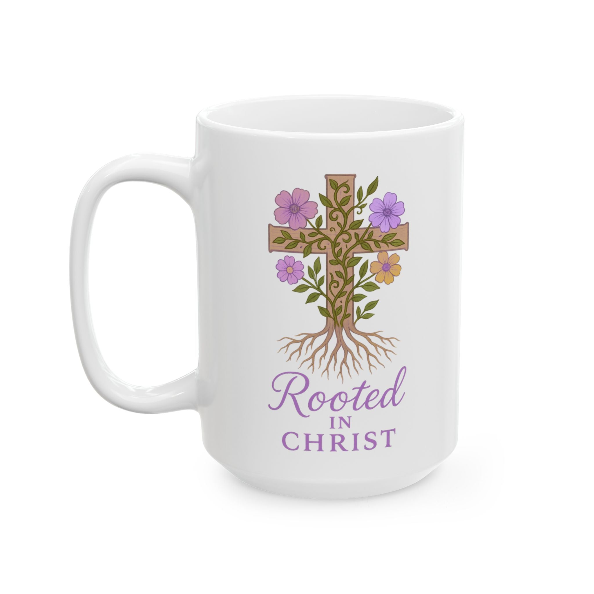 Rooted in Christ | Christian Faith-Based Motivational Coffee Mug