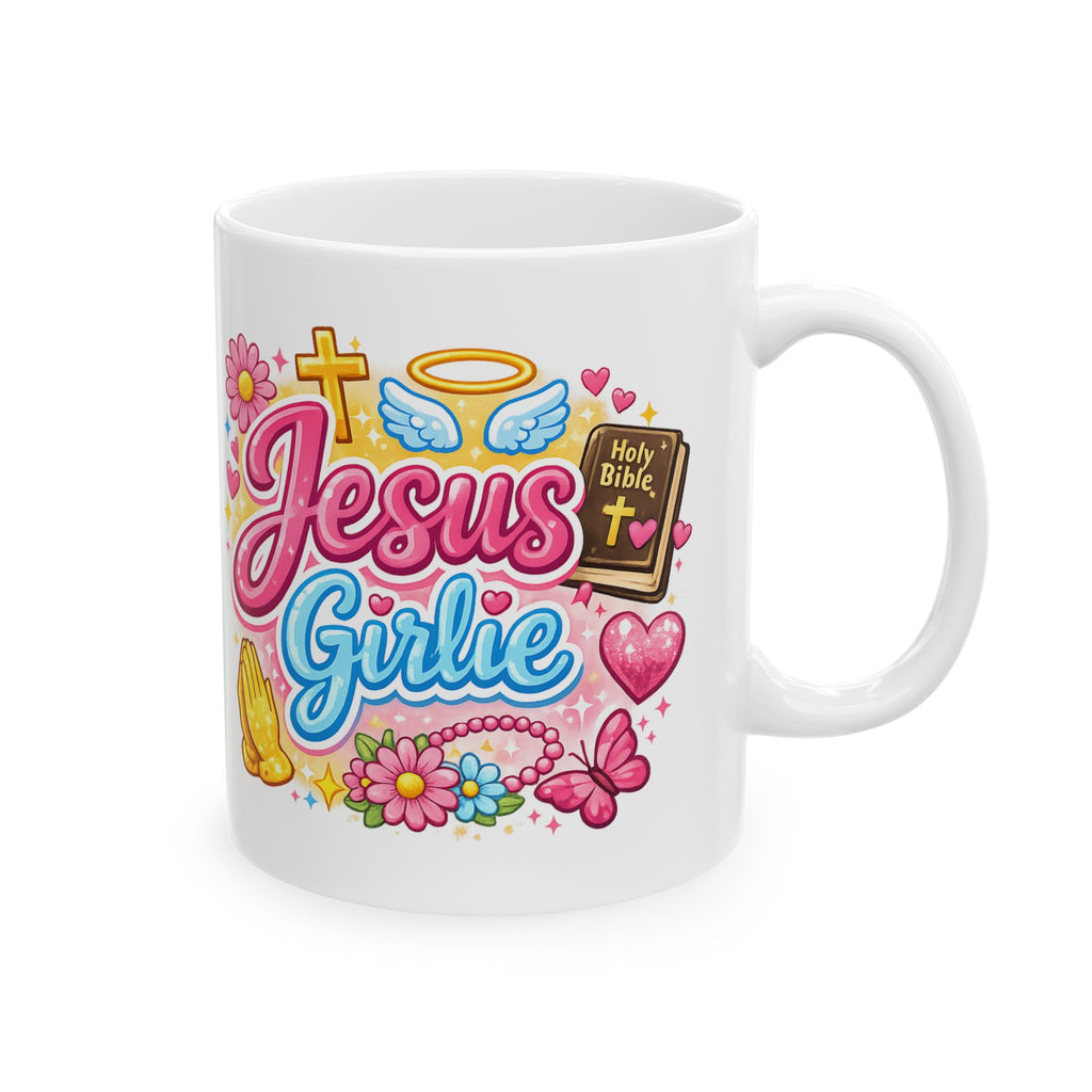 Jesus Girlie Coffee Mug — Cute Christian Women's Ceramic Mug (11oz)