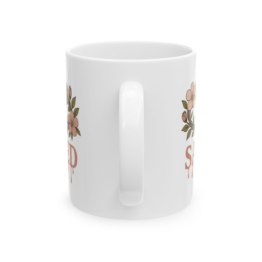 Saved | Christian Faith-Based Floral Coffee mug