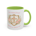 No Weapon Formed Against Me | Floral Women's Coffee Mug, Inspirational Bible Verse