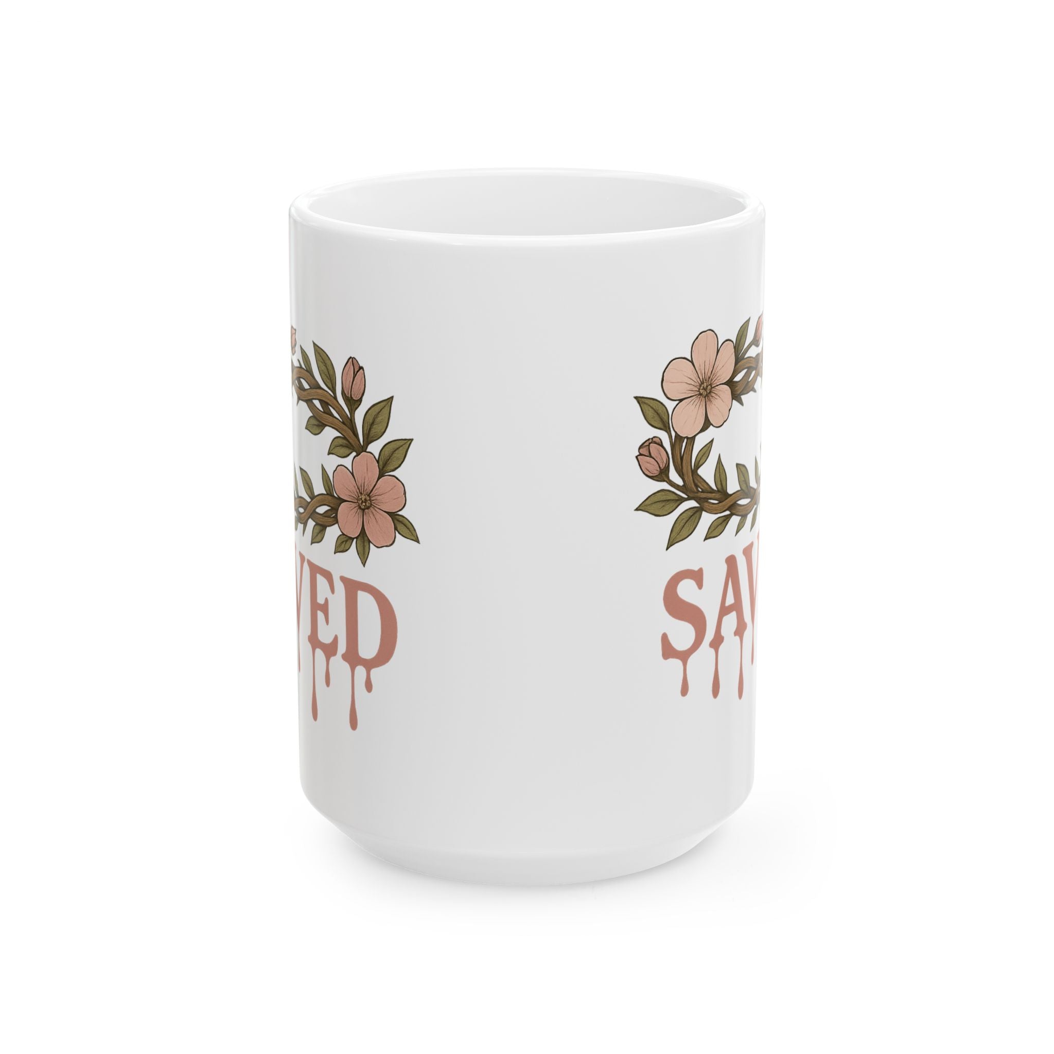 Saved | Christian Faith-Based Floral Coffee mug