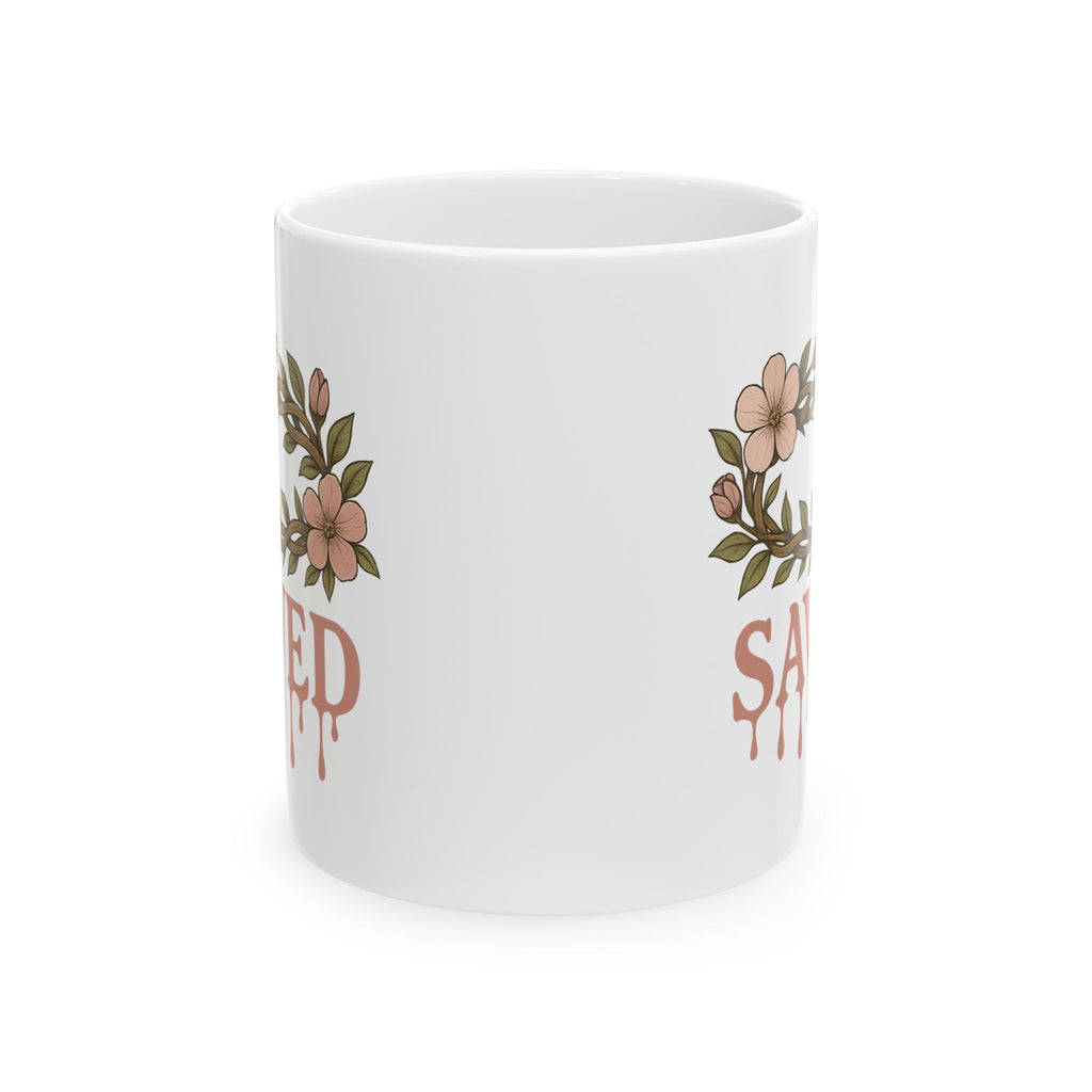 Saved | Christian Faith-Based Floral Coffee mug