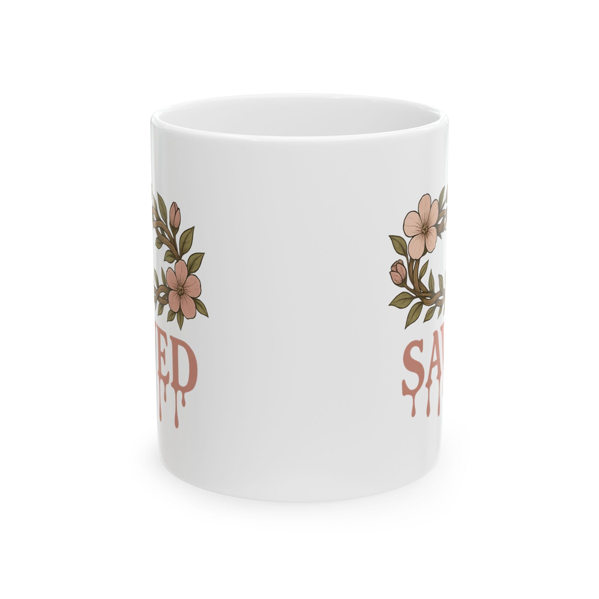 Saved | Christian Faith-Based Floral Coffee mug