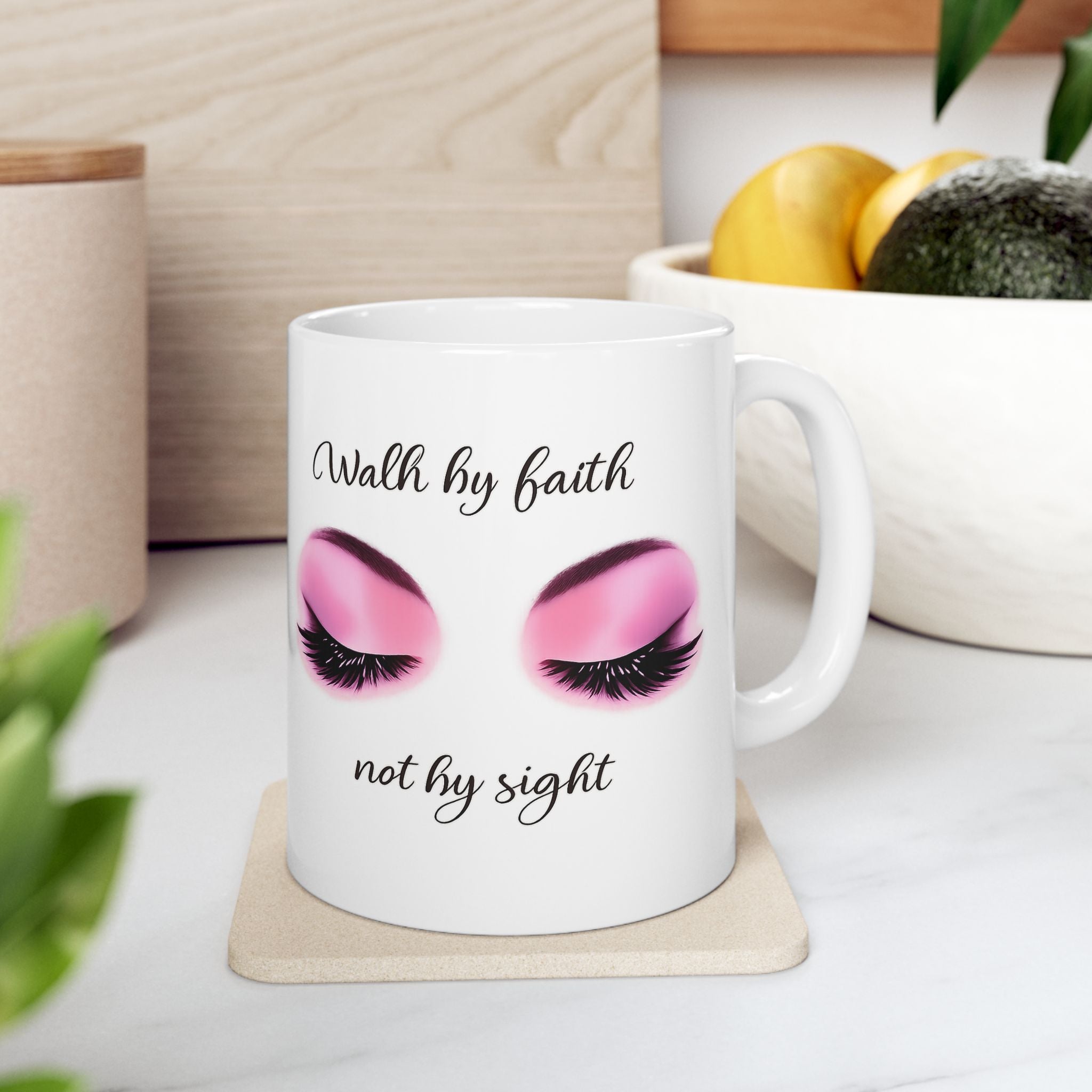 Walk by Faith | Christian Women's Faith-Based Inspirational Cute Coffee Mug