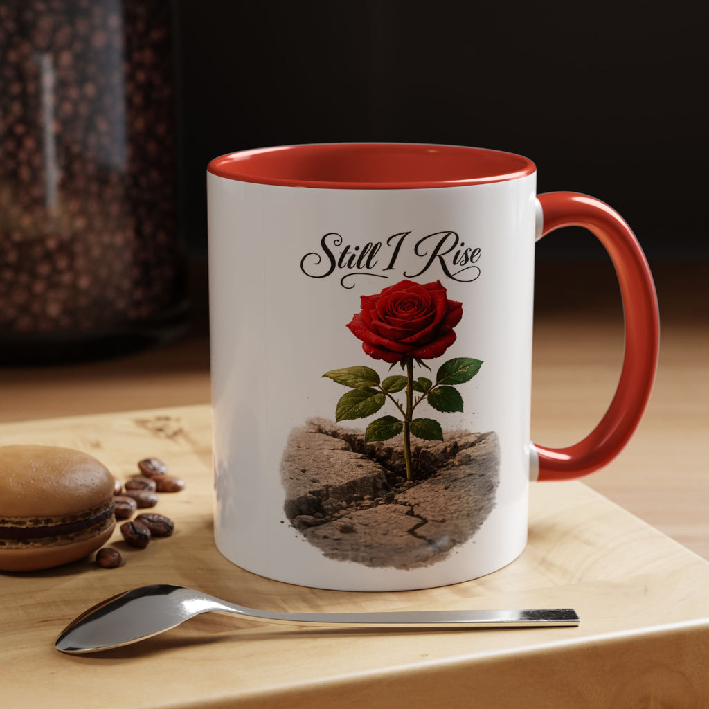 Still I Rise Rose Mug | Inspirational Faith Coffee Cup for Strength & Encouragement