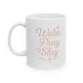 Wake, Pray, Slay | Christian Faith-Based Women's Ceramic Coffee Mug