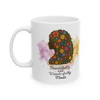 Beautifully and Wonderfully Made | Christian Faith-Based Floral Ceramic Coffee Mug
