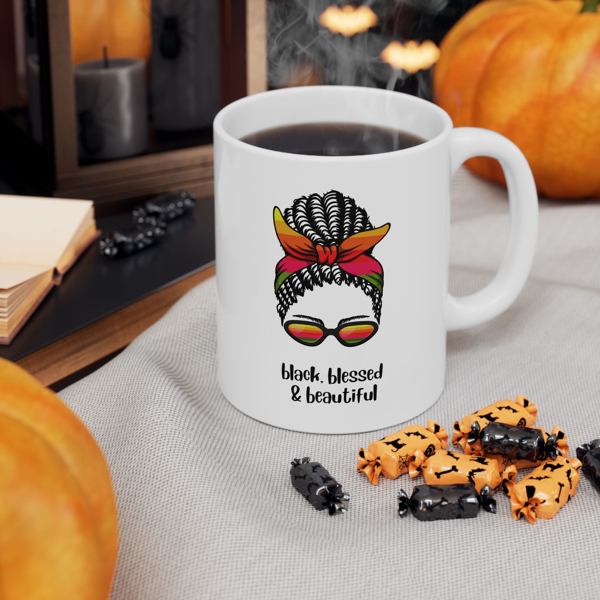 Black, Blessed, and Beautiful | Christian Faith-Based Women's Ceramic Coffee Mug