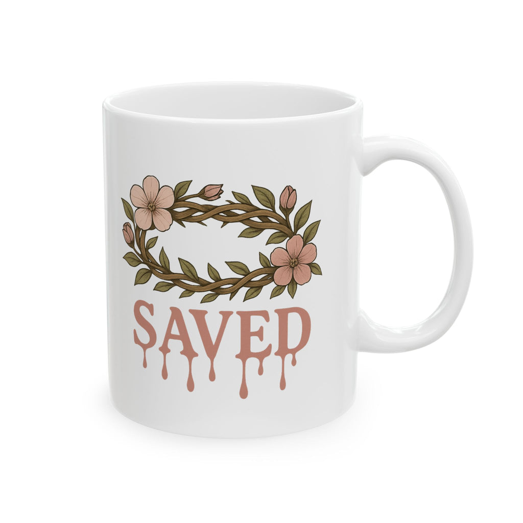 Saved | Christian Faith-Based Floral Coffee mug