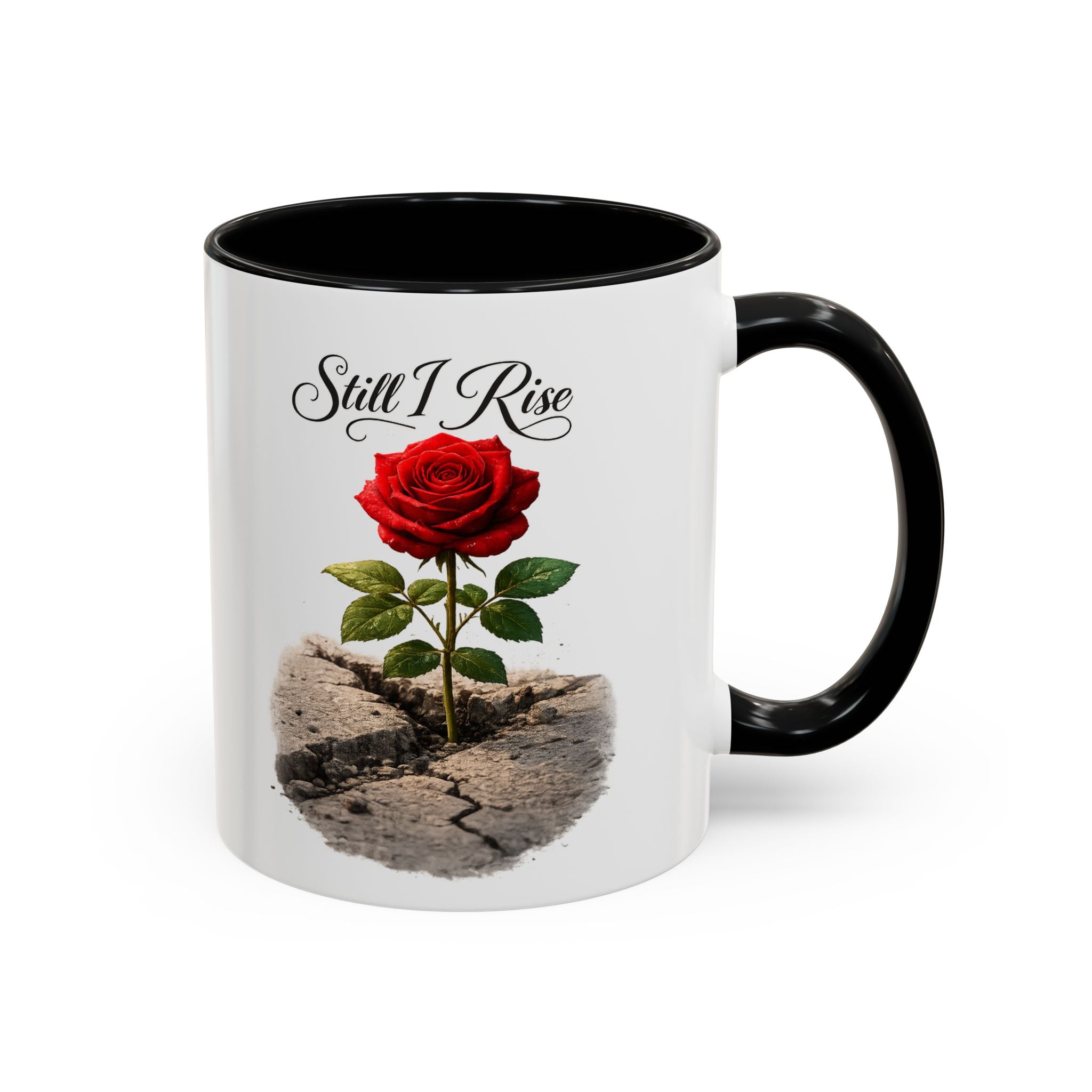 Still I Rise Rose Mug | Inspirational Faith Coffee Cup for Strength & Encouragement