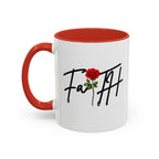 Faith Rose Mug – Inspirational Christian Coffee Cup with Elegant Red Rose Design