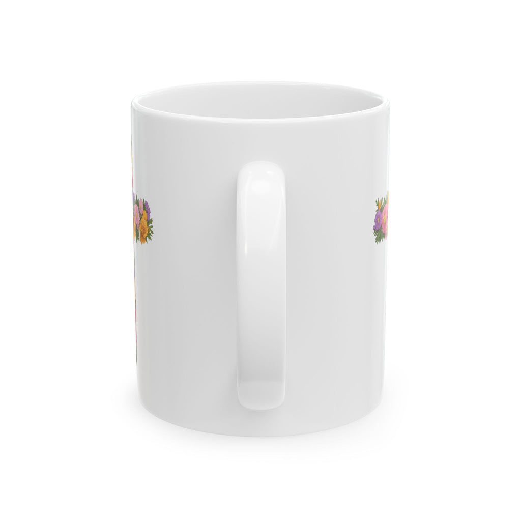 Christian Women's Floral Mug | Faith-Based Cross  Motivational Coffee Tea Cup