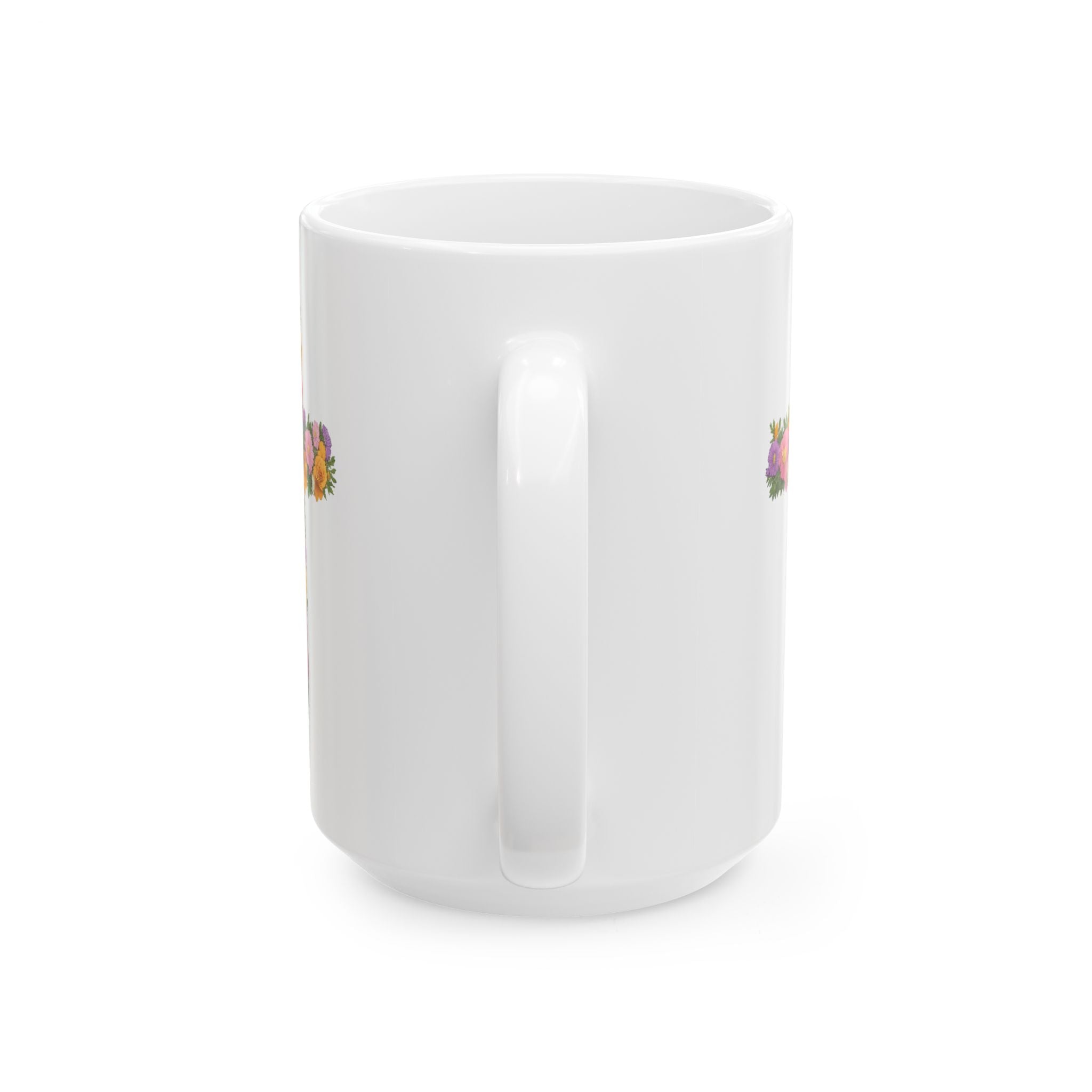 Christian Women's Floral Mug | Faith-Based Cross  Motivational Coffee Tea Cup