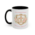 No Weapon Formed Against Me | Floral Women's Coffee Mug, Inspirational Bible Verse