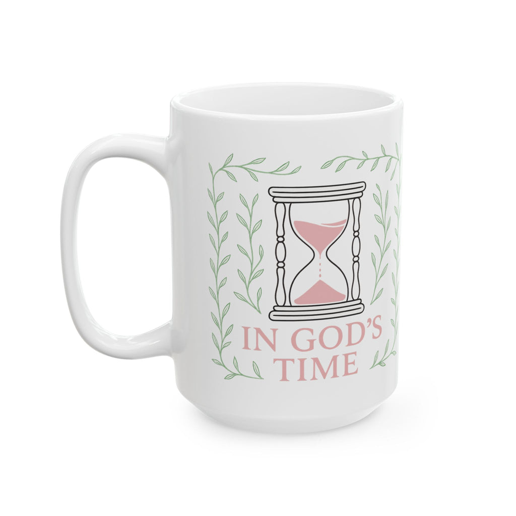 In God's Time Floral | Christian Faith-based Women's Motivational Coffee mug