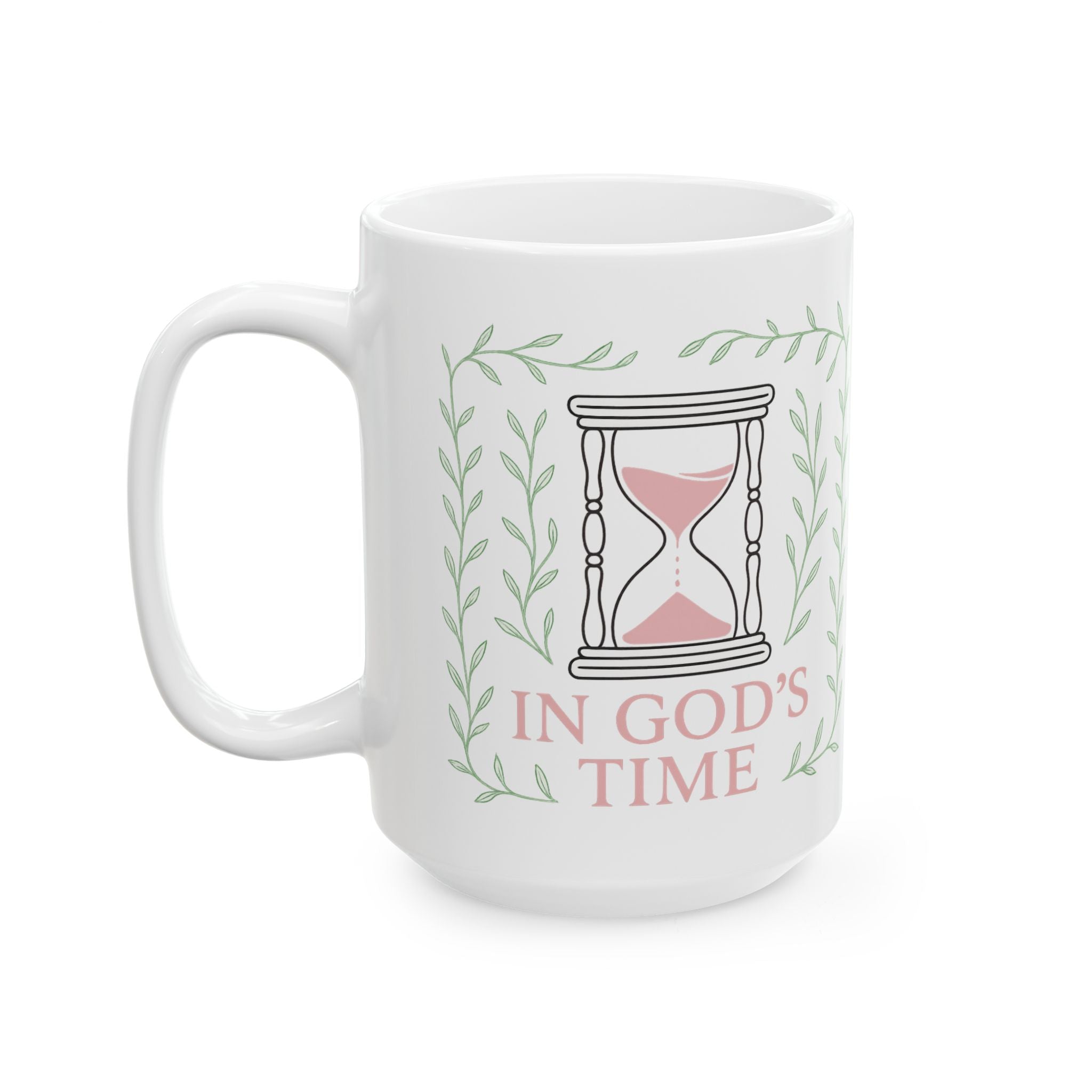In God's Time Floral | Christian Faith-based Women's Motivational Coffee mug