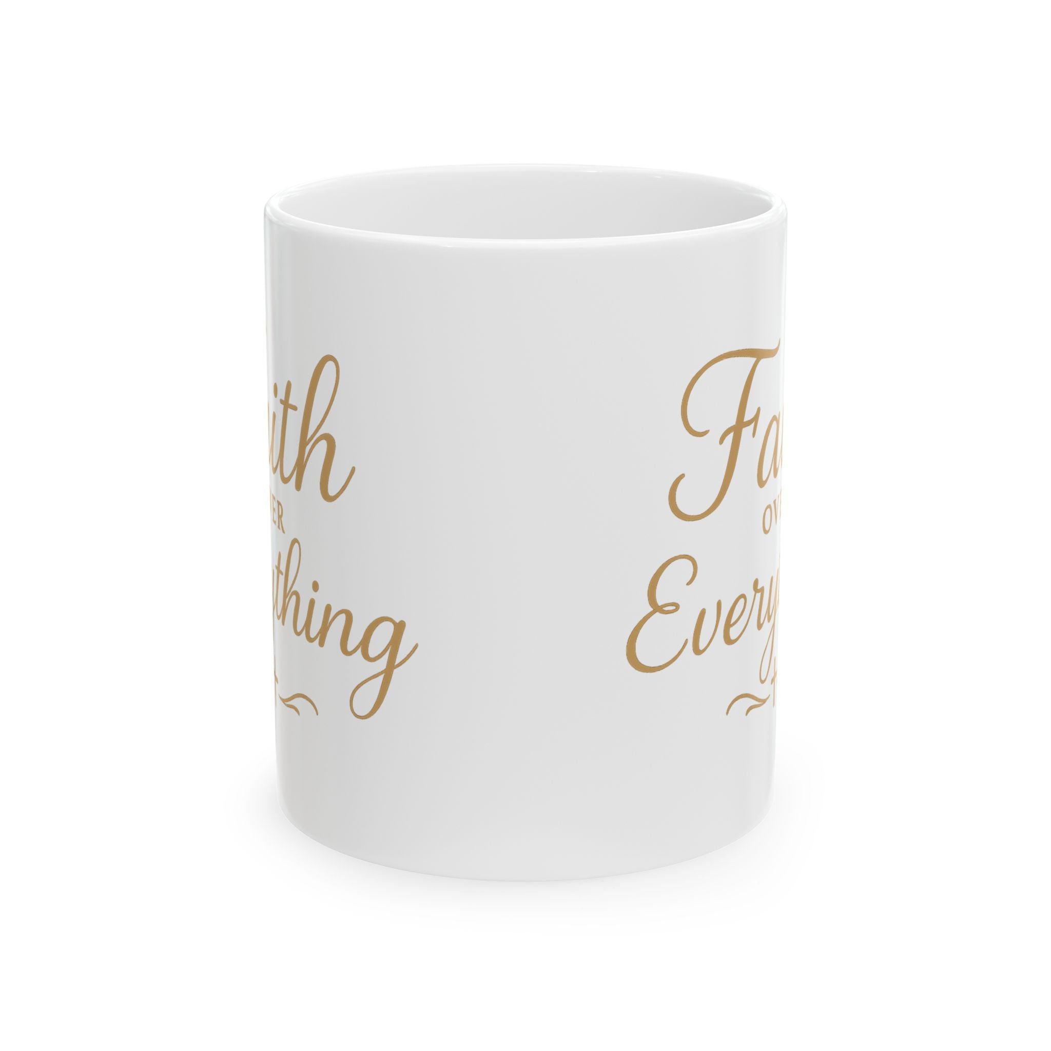 Faith Over Everything Ceramic Mug | Christian Motivational Coffee Cup