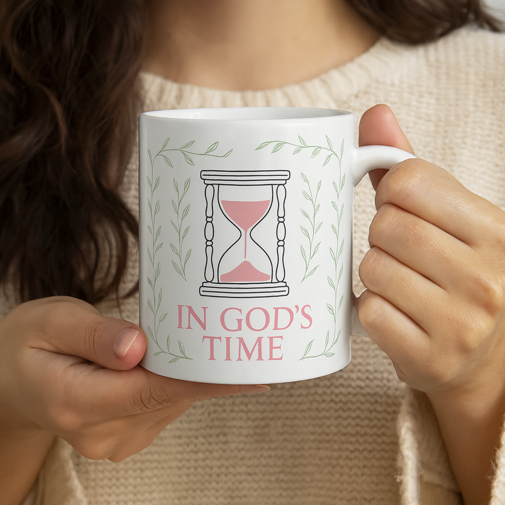 In God's Time Floral | Christian Faith-based Women's Motivational Coffee mug