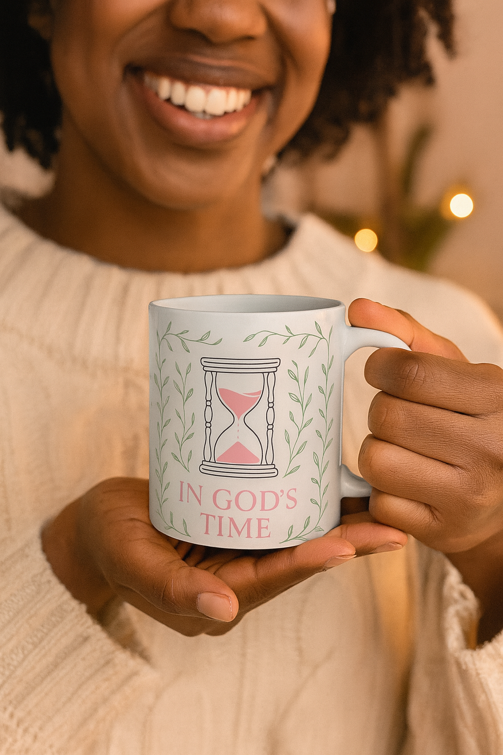 In God's Time Floral | Christian Faith-based Women's Motivational Coffee mug