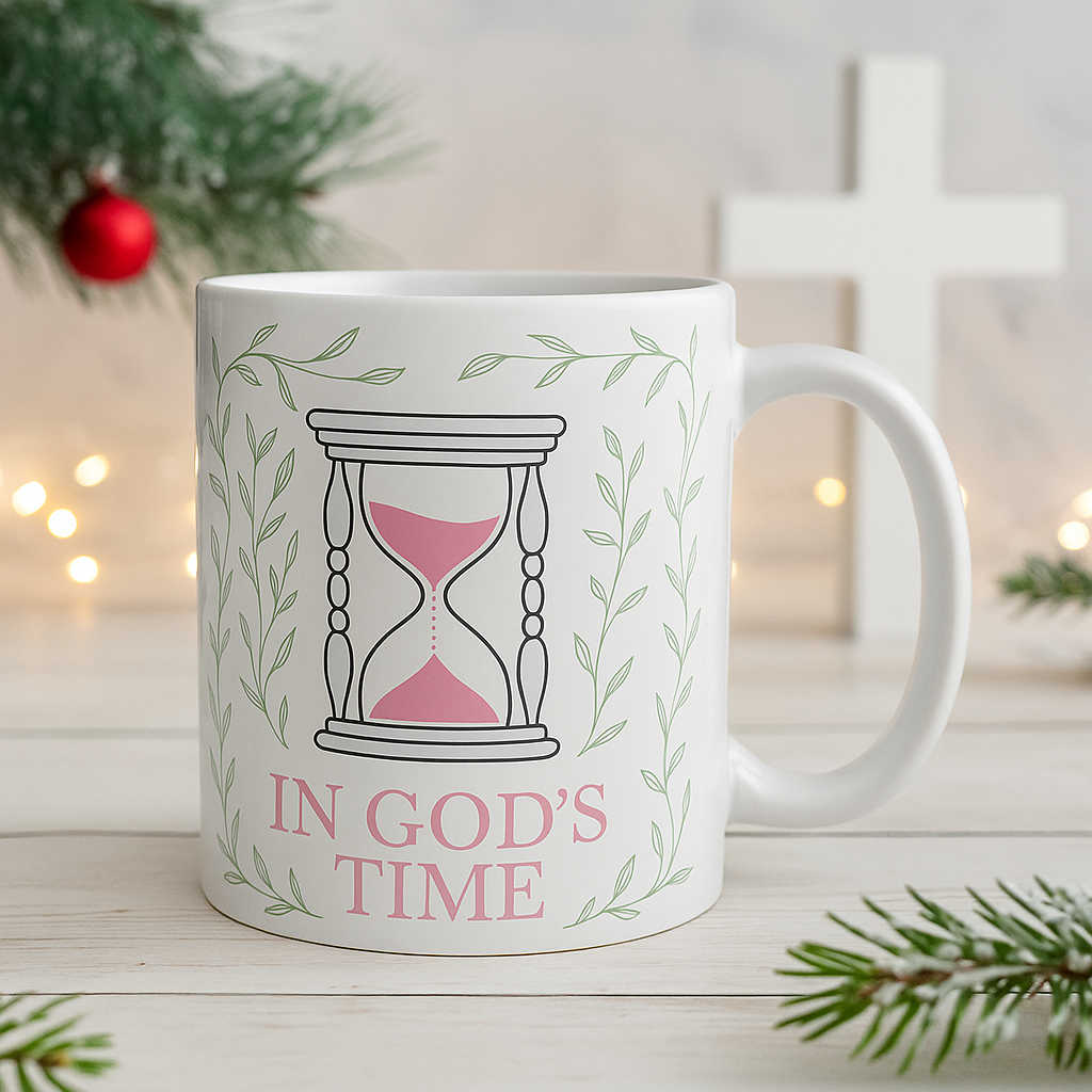 In God's Time Floral | Christian Faith-based Women's Motivational Coffee mug