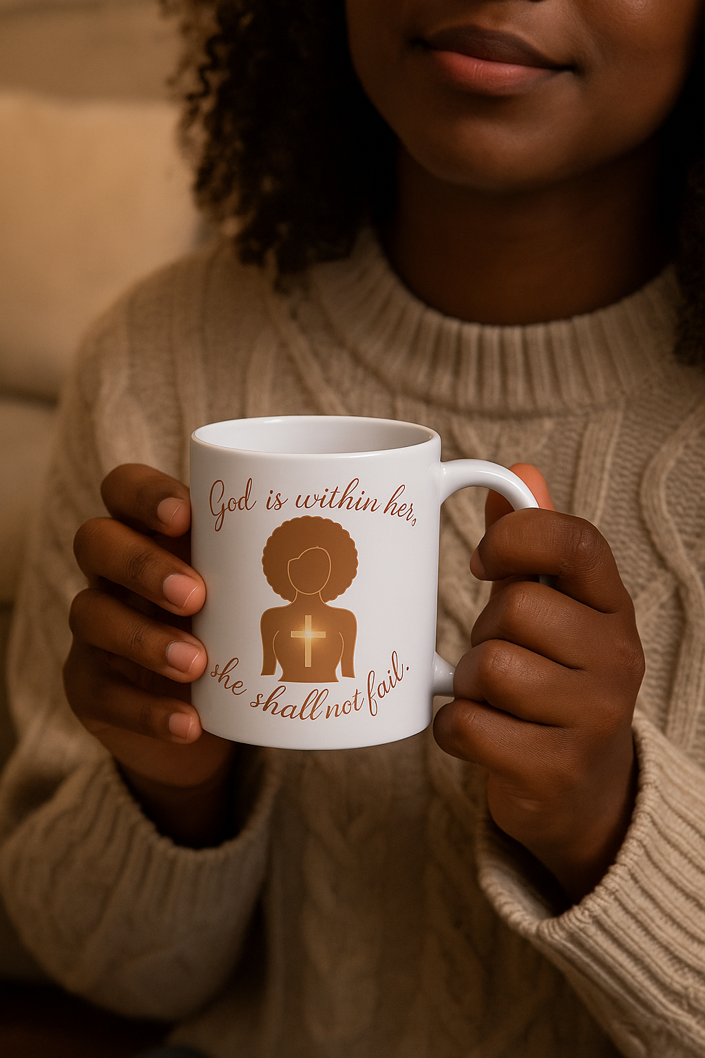 God Is Within Her, She Shall Not Fail | Women's Christian Faith-Based Ceramic Coffee Mug