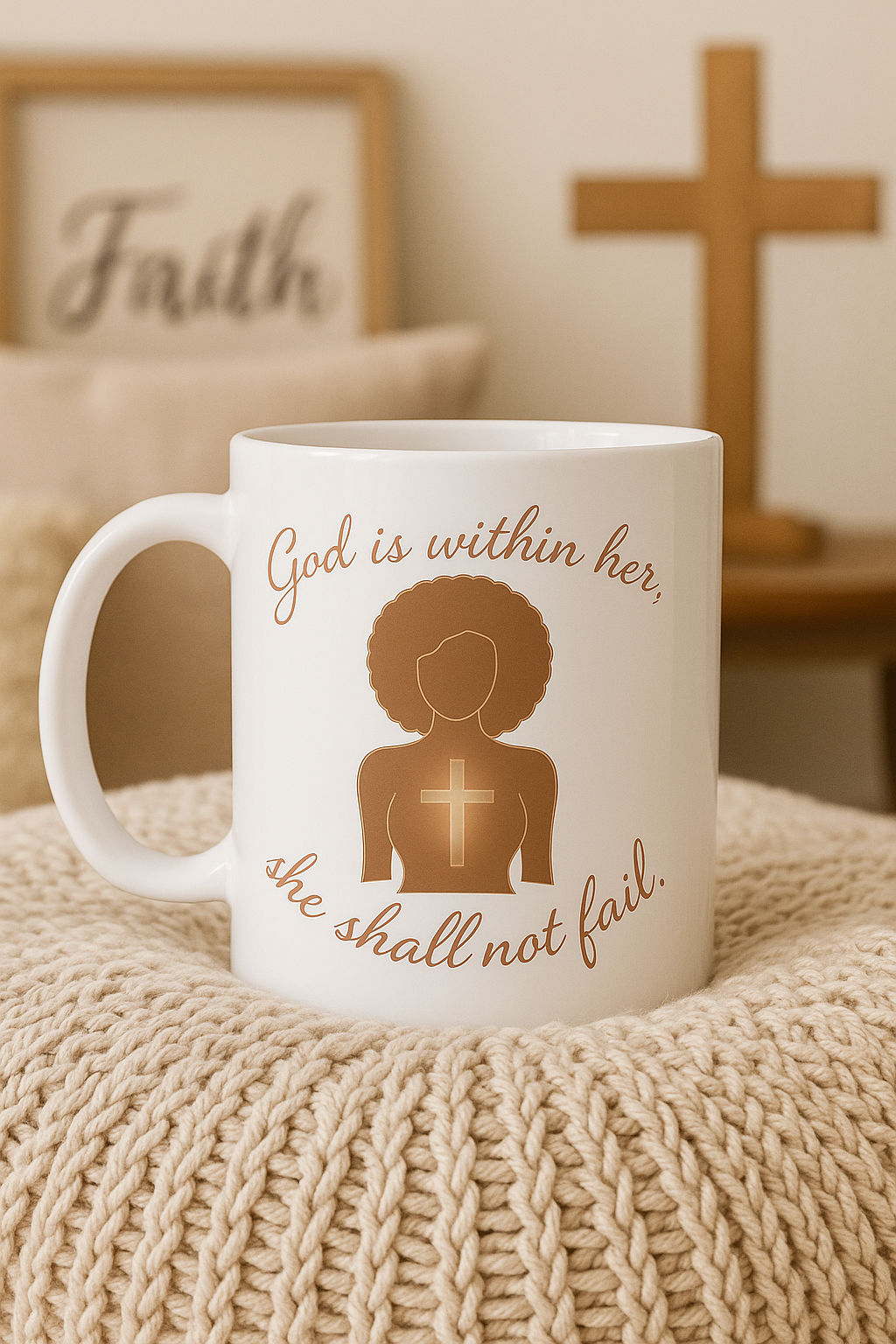 God Is Within Her, She Shall Not Fail | Women's Christian Faith-Based Ceramic Coffee Mug