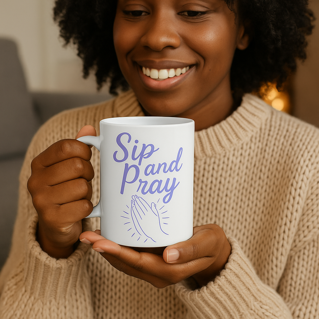 Sip and Pray Coffee Mug | Women's Christian Faith-Based Gift