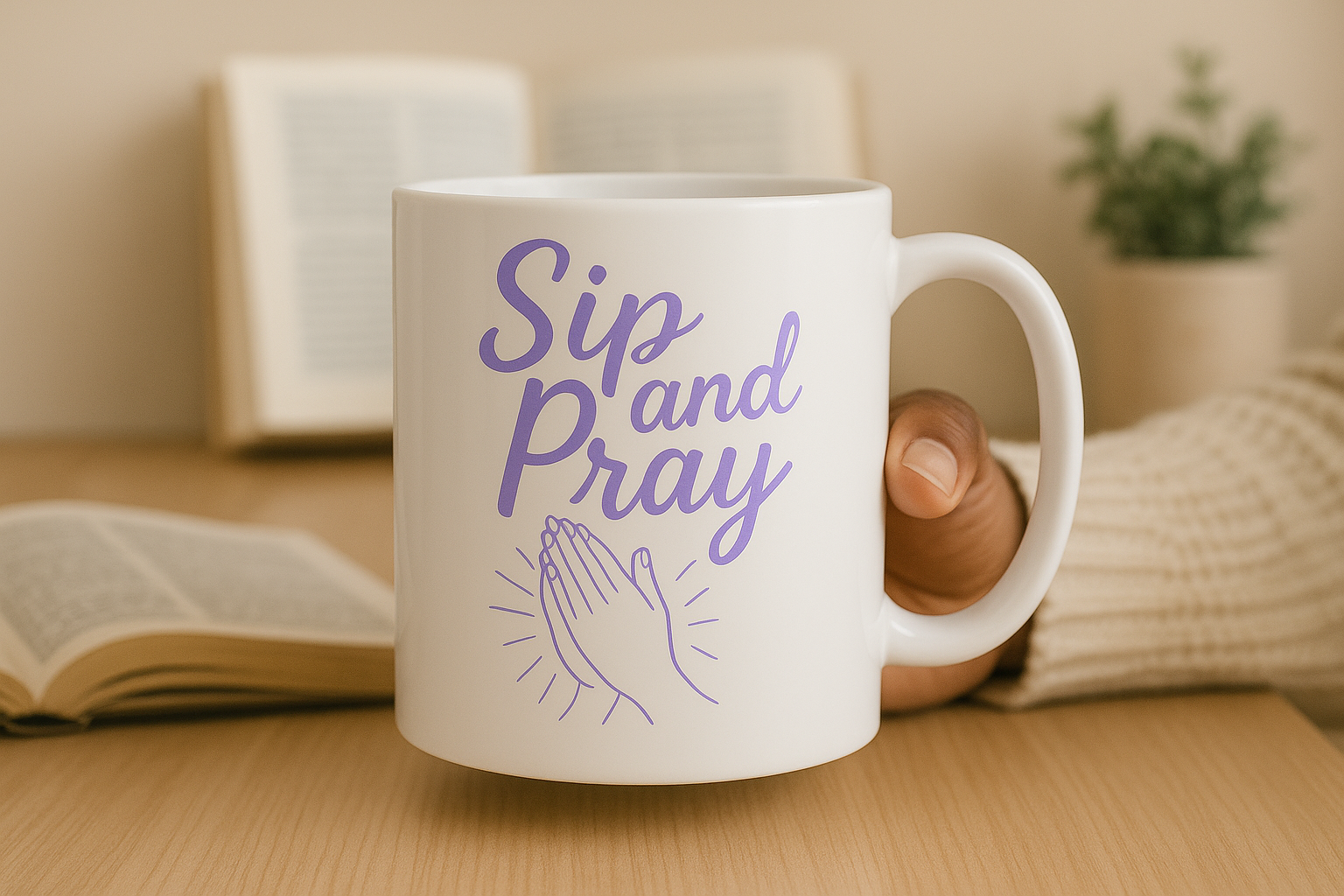 Sip and Pray Coffee Mug | Women's Christian Faith-Based Gift