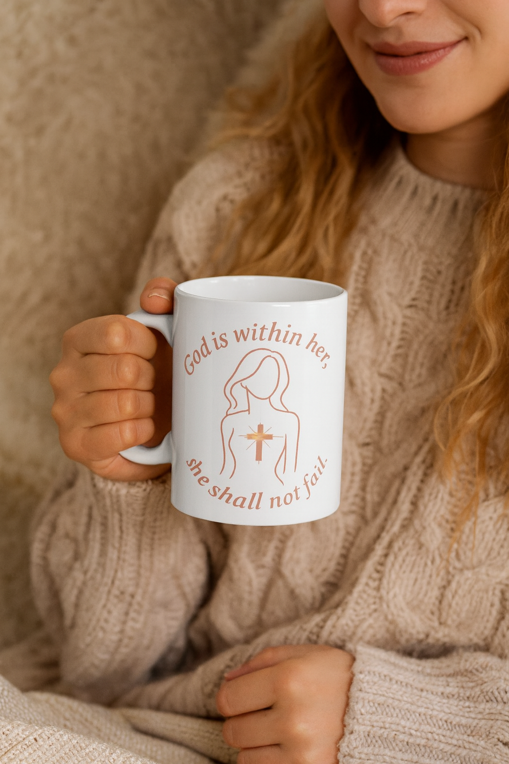 God Is Within Her, She Shall Not Fail | Women's Christian Faith-Based Ceramic Coffee Mug