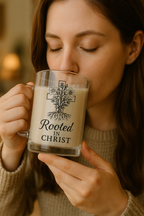 Rooted in Christ | Premium Glass, Clear 10oz Clear Christian Faith-Based Coffee Mug