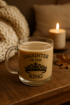 Daughter of the King | Premium Glass, Clear 10oz Christian Faith-Based Coffee Mug