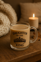 Daughter of the King | Premium Glass, Clear 10oz Christian Faith-Based Coffee Mug