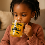 Daughter of the King | Premium Glass, Clear 10oz Christian Faith-Based Coffee Mug