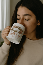 Saved | Christian Faith-Based Floral Coffee mug