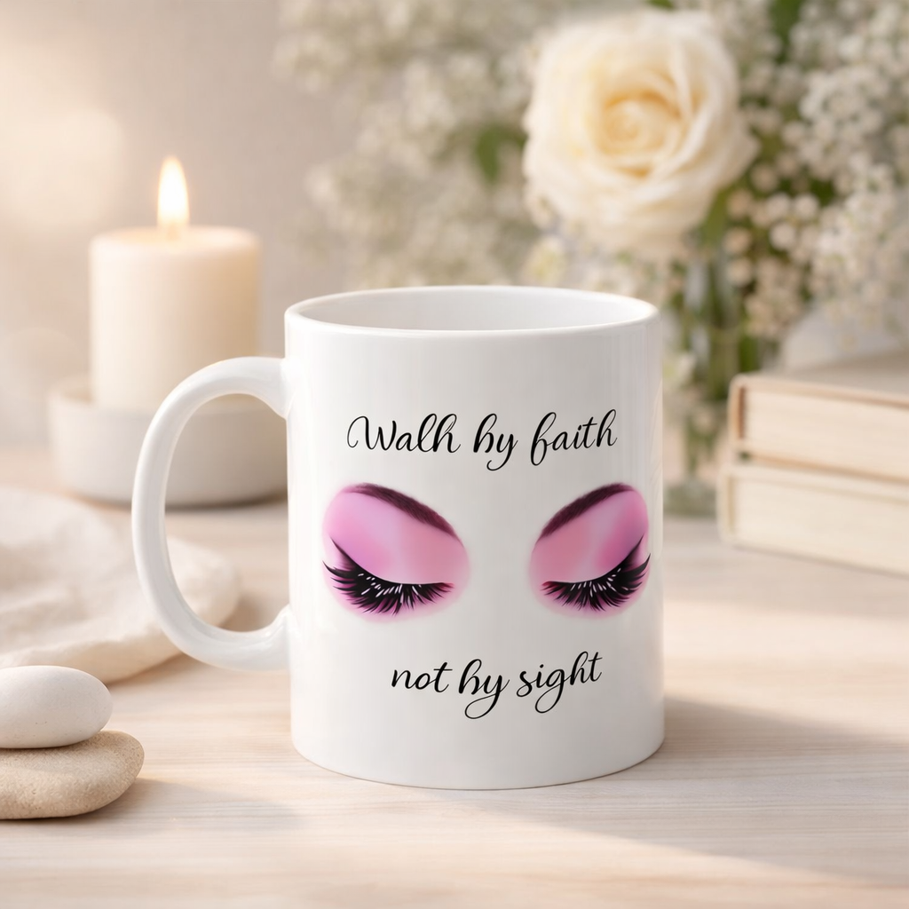 Walk by Faith | Christian Women's Faith-Based Inspirational Cute Coffee Mug
