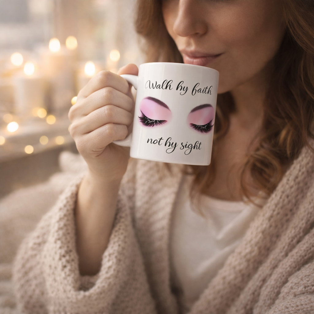 Walk by Faith | Christian Women's Faith-Based Inspirational Cute Coffee Mug