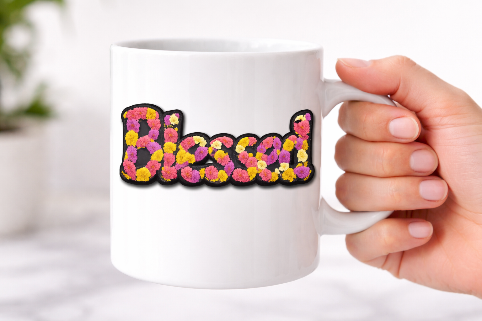 Blessed | Christian Women’s Floral Coffee Mug