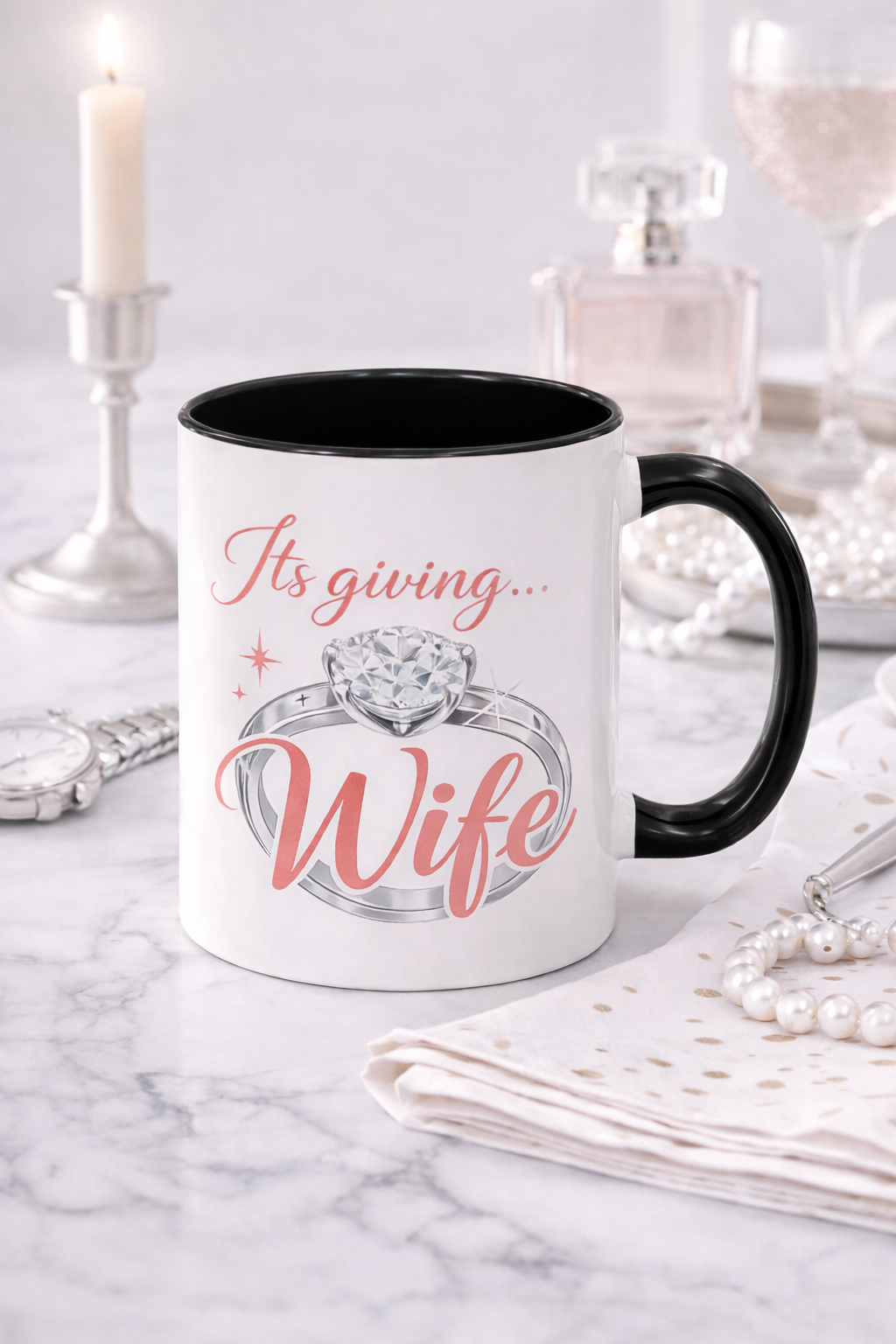 It’s Giving… Wife Mug | Elegant Bridal Coffee Mug | Faith-Inspired Gift for Wives & Brides