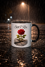 Still I Rise Rose Mug | Inspirational Faith Coffee Cup for Strength & Encouragement
