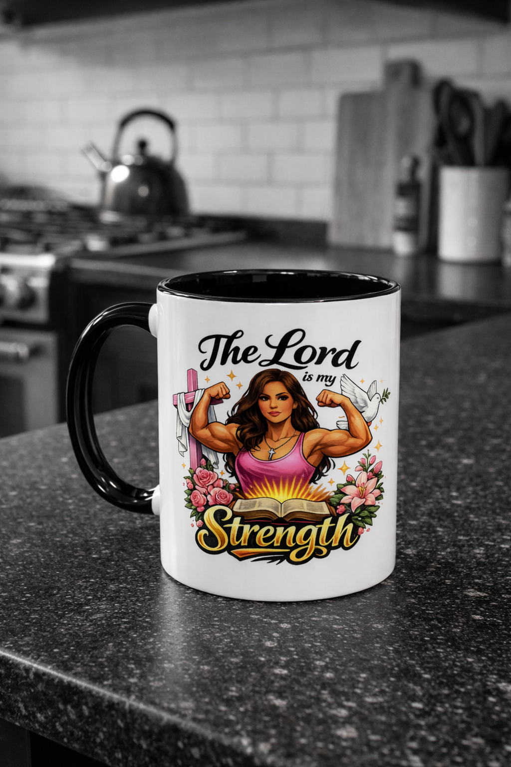 The Lord Is My Strength Coffee Mug | Christian Faith gift for Women