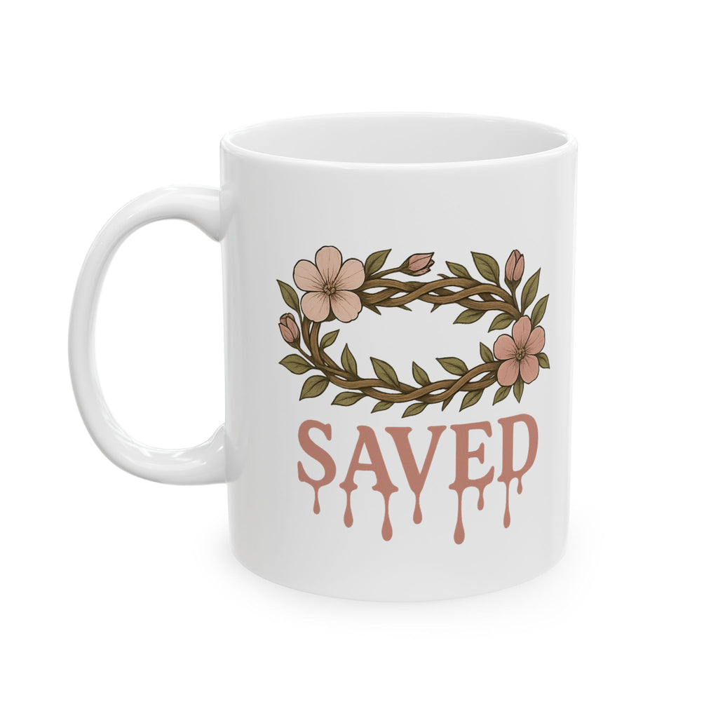 Saved | Christian Faith-Based Floral Coffee mug