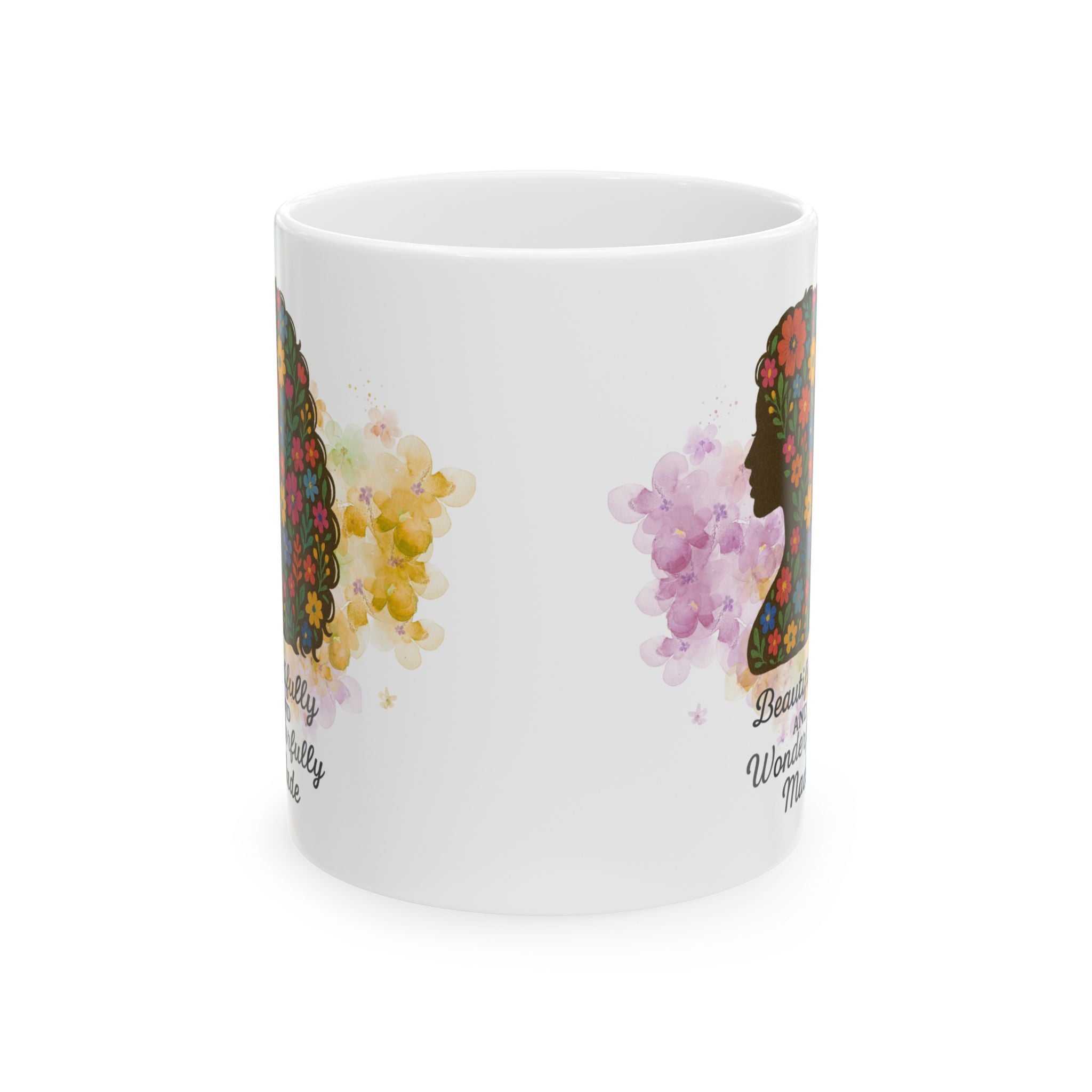 Beautifully and Wonderfully Made | Christian Faith-Based Floral Ceramic Coffee Mug