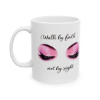 Walk by Faith | Christian Women's Faith-Based Inspirational Cute Coffee Mug