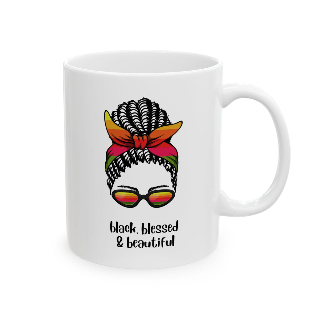 Black, Blessed, and Beautiful | Christian Faith-Based Women's Ceramic Coffee Mug