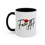 Faith Rose Mug – Inspirational Christian Coffee Cup with Elegant Red Rose Design