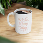 Wake, Pray, Slay | Christian Faith-Based Women's Ceramic Coffee Mug